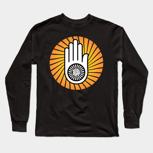 Jain Ahimsa Hand - Symbol of Jainism Long Sleeve T-Shirt by rumsport